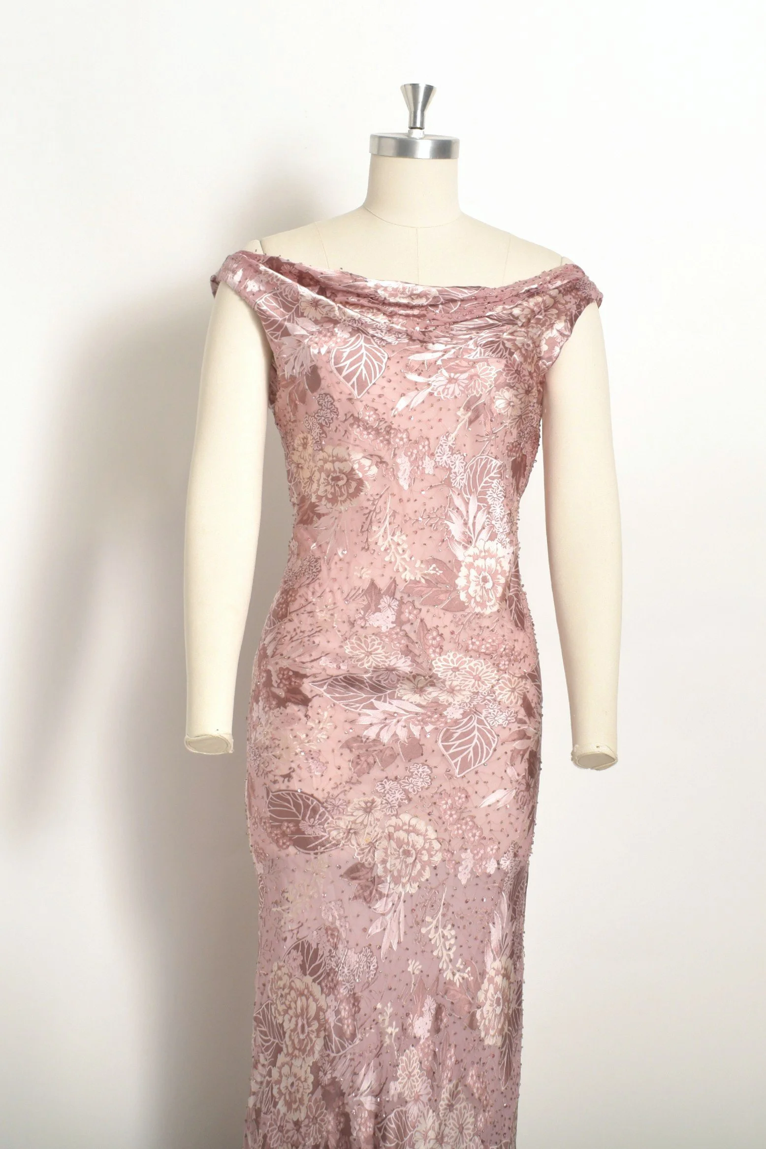 90s Diane Freis Animal Print Beaded Maxi-XS/S/M — La